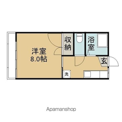 コーポ畠山[1K/26.49m2]の間取図