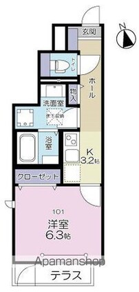 ベルウッド[1K/27.46m2]の間取図