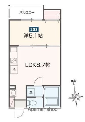ＭＥＬＤＩＡ新宿[1LDK/30.01m2]の間取図