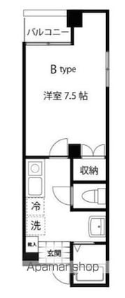 ブリヂネル堀留[1K/24.18m2]の間取図