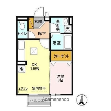 ＡＰーＡＫⅠ[1DK/29.44m2]の間取図