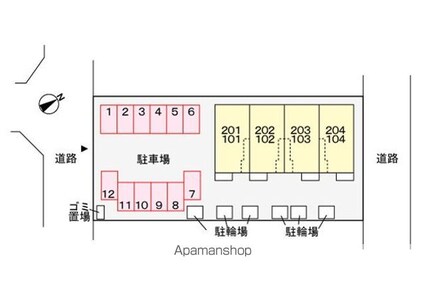 メゾン・コンフォート[1LDK/42.5m2]の配置図