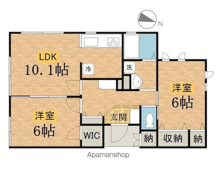 レイナスＡ棟[2LDK/55.9m2]の間取図