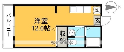 パークハイツ[1R/27.08m2]の間取図