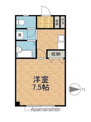 相ノ木ハイツ[1K/24.78m2]の間取図