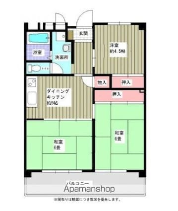 カレンシーハイツ西村[3DK/52.8m2]の間取図
