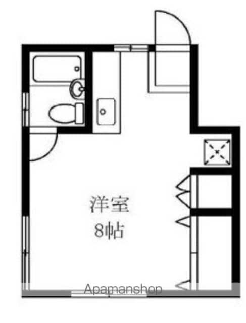 六鱗荘[1K/24m2]の間取図