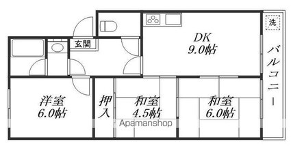 メゾン・ド・シスクルール[3DK/55.21m2]の間取図