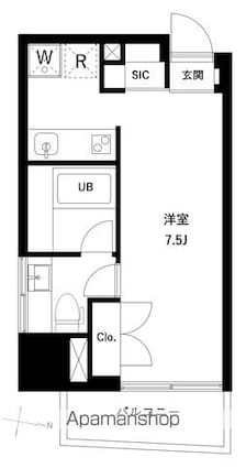 リテラス押上[1R/25.32m2]の間取図