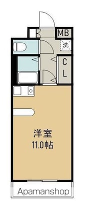 ベルビュー支倉[1K/32m2]の間取図