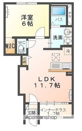 ＡｍｂｉｔｉｏｎⅢ[1LDK/43.21m2]の間取図