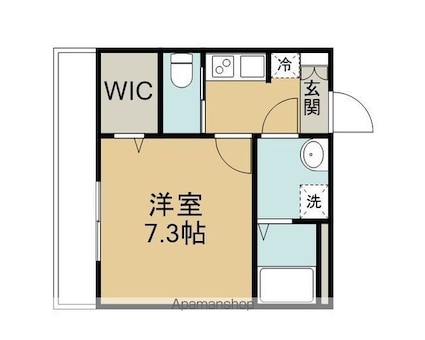 キャメル川越都Ａ[1K/25.77m2]の間取図