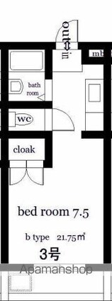 オクトワール宮崎西[1R/21.75m2]の間取図