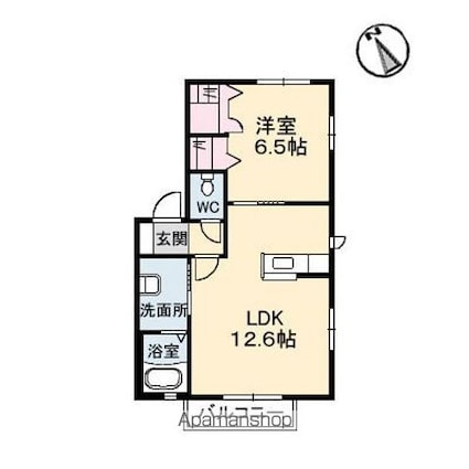 Ｃａｓａ　ｄｅｌ　ｆｉｏｒｅ[1LDK/43.22m2]の間取図