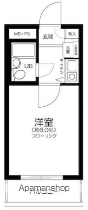 アサカシオン大岡山[1K/16.55m2]の間取図