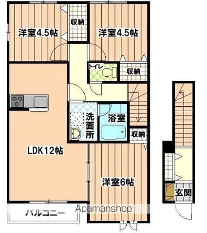 ＷＯＯＤＨＯＵＳＥⅡ 202 ｜ 福岡県福岡市東区和白５丁目1006番の一部,1007番（賃貸アパート3LDK・2階・66.66㎡） その2