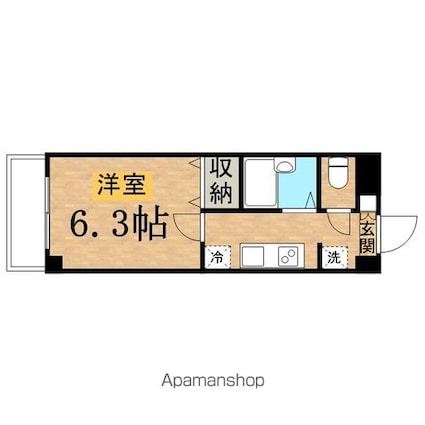 ドミール聖蹟桜ヶ丘[1K/21m2]の間取図