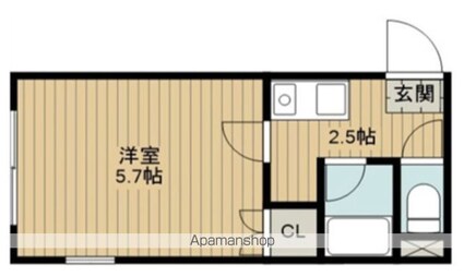 クレストヒルズ[1R/18.18m2]の間取図