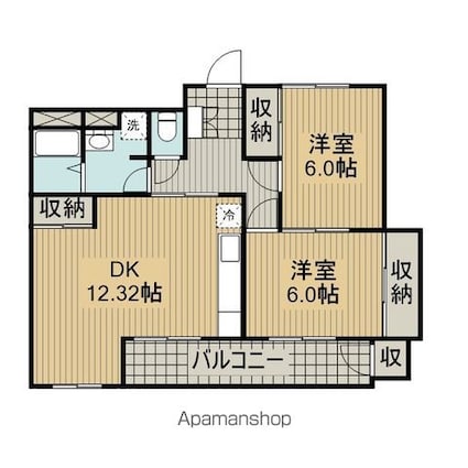 ＰＬＥＮＤＹ松戸新田[2LDK/66.64m2]の間取図