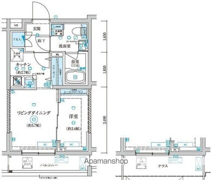 ベルシード王子神谷[1LDK/29.7m2]の間取図