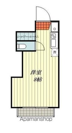 トロワボヌール北久米[1R/19.85m2]の間取図