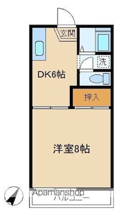 メゾンドールアザリア[1K/28m2]の間取図