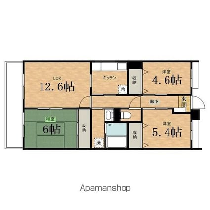 ガーデンハイツ大坂上[3LDK/69m2]の間取図
