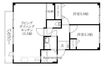 フォブール高岡[3DK/55.9m2]の間取図