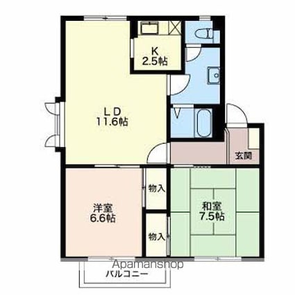 フレグランスレオ[2LDK/62.07m2]の間取図