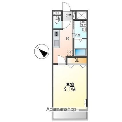 ピア・ＢＥＬＬ[1K/29.75m2]の間取図