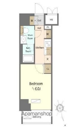 ＳＨＯＫＥＮ　Ｒｅｓｉｄｅｎｃｅ横浜浅間町[1K/21.23m2]の間取図
