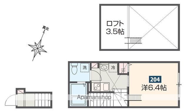 国立市谷保のアパートの間取り