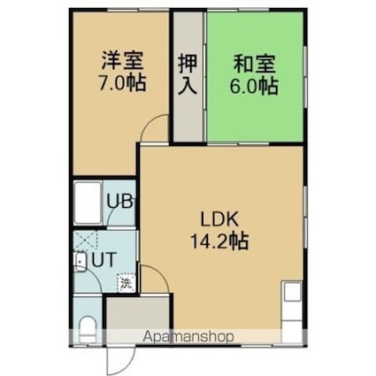 コーポ渋谷（コーポシブヤ）[2LDK/57.96m2]の間取図