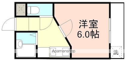グリーンプラザ谷町弐番館[1K/19.38m2]の間取図