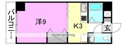 グリチネ・ドゥエ[1K/27.2m2]の間取図