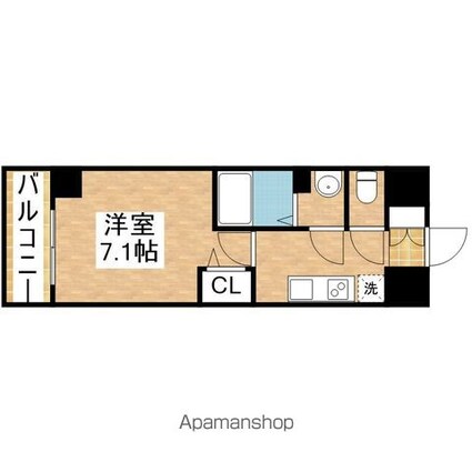 愛知県名古屋市千種区内山２丁目[1K/25.12m2]の間取図