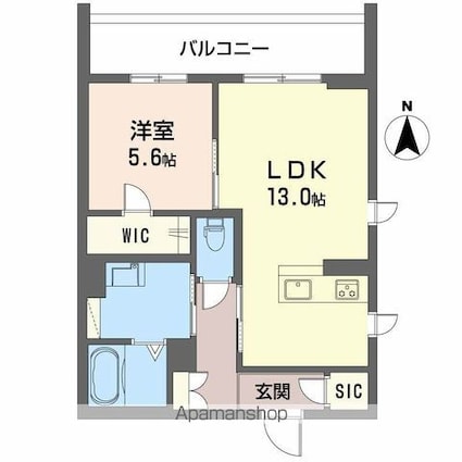 和歌山県和歌山市十三番丁[1LDK/49.5m2]の間取図