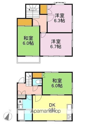 ルーミー牛久５８号館[4DK/78.71m2]の間取図