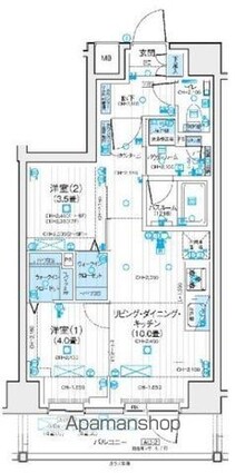 デュオステージ北千住Ⅲ[2LDK/43.1m2]の間取図