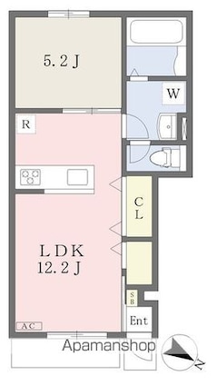 Ｇｉｒａｓｏｌｅ　ＴＡＣＨＩＢＡＮＡⅢ[1LDK/40.97m2]の間取図