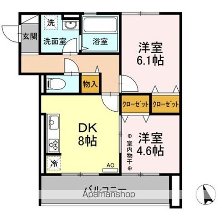 ラフィーネ・プロシード[2DK/49.46m2]の間取図