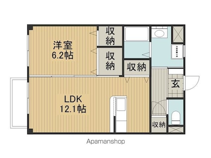 エスペランサ[1LDK/46.79m2]の間取図