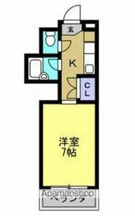 サード・サワータウン[1K/24.3m2]の間取図