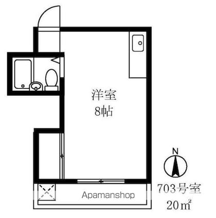 マンションメナハウス[1R/20m2]の間取図