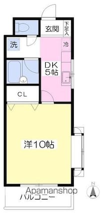 サンシャイン久米[1DK/31.95m2]の間取図