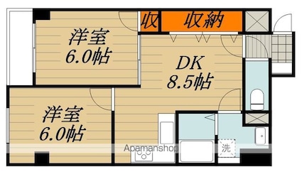 コーワコーポ第１５小平[2DK/44.35m2]の間取図