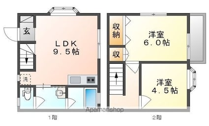メゾーネ別所[2LDK/54m2]の間取図