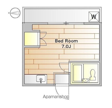 エレガンス町田[1R/15m2]の間取図