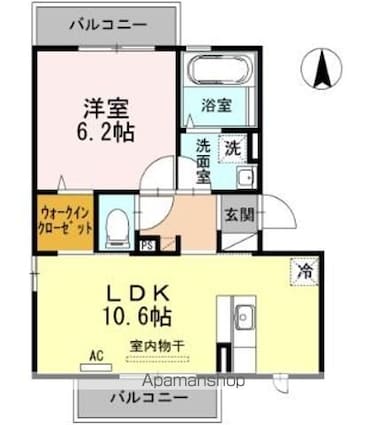 東京都立川市柏町４丁目[1LDK/40.9m2]の間取図