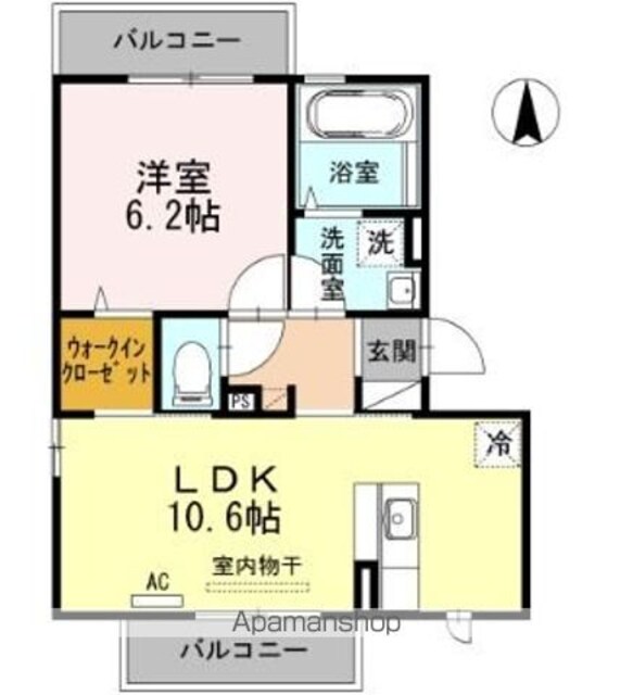 東京都立川市柏町４丁目[1LDK/40.9m2]の間取図